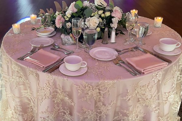 table setting with flowers